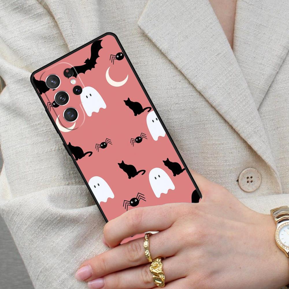 BOO Halloween Ghosts Cell Phone Case for Samsung Galaxy S26 Ultra S25 S24 S23 S22 S21 S20 Note10 Cover