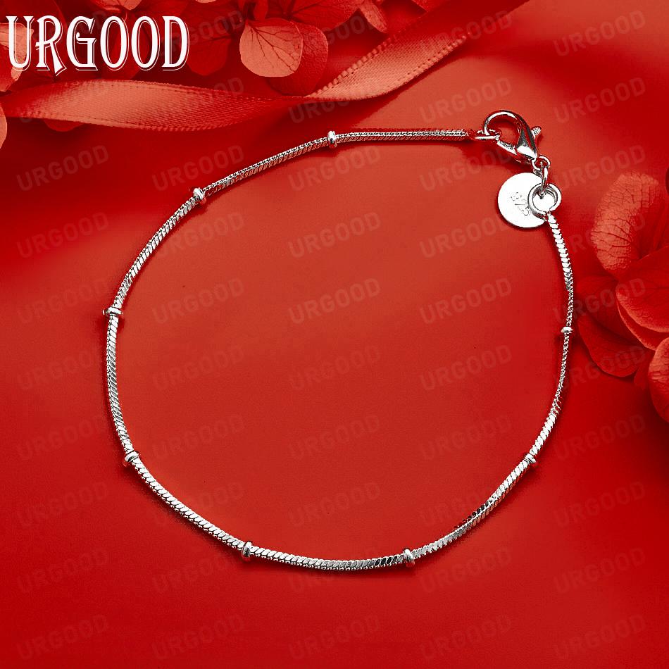 925 Sterling Silver 1.7mm Snake Chain Bracelet - Fashion Jewelry Gift 20CM