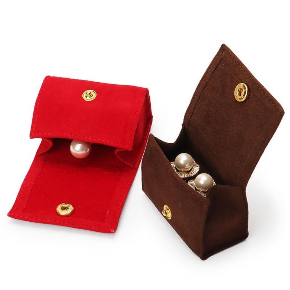 Velvet Jewelry Box Button Closure Travel Ring Box Jewelry Storage  for Wife Mom Daughter and Friend