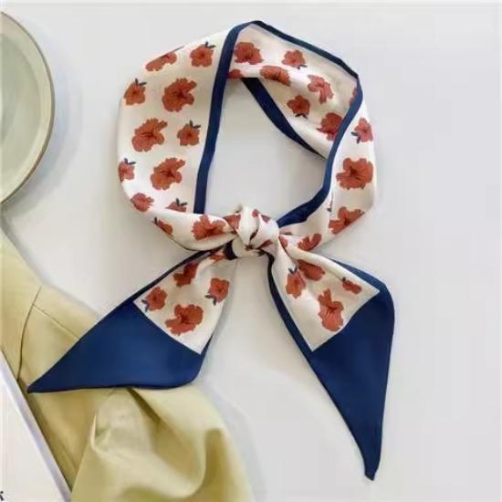 Silk Scarf Headband French Braided Hair Ribbon Versatile Ponytail Streamer Headgear Bag Decoration