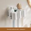 Wall-Mounted Toothbrush & Toothpaste Holder with Mouthwash Cup, Punch-Free