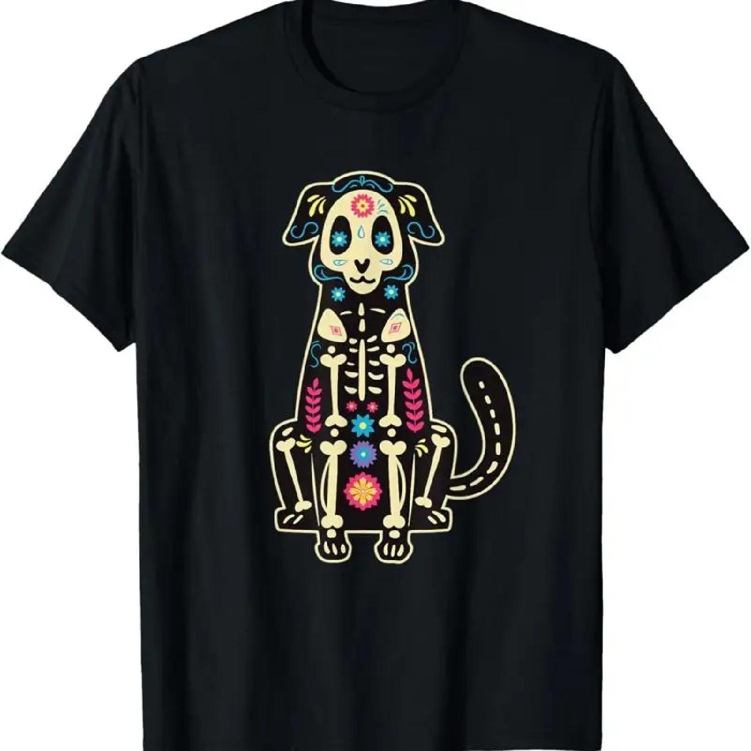 D A De Los Muertos Disfraz Mujer Hombre Ni O Esqueleto Perro T Shirt S