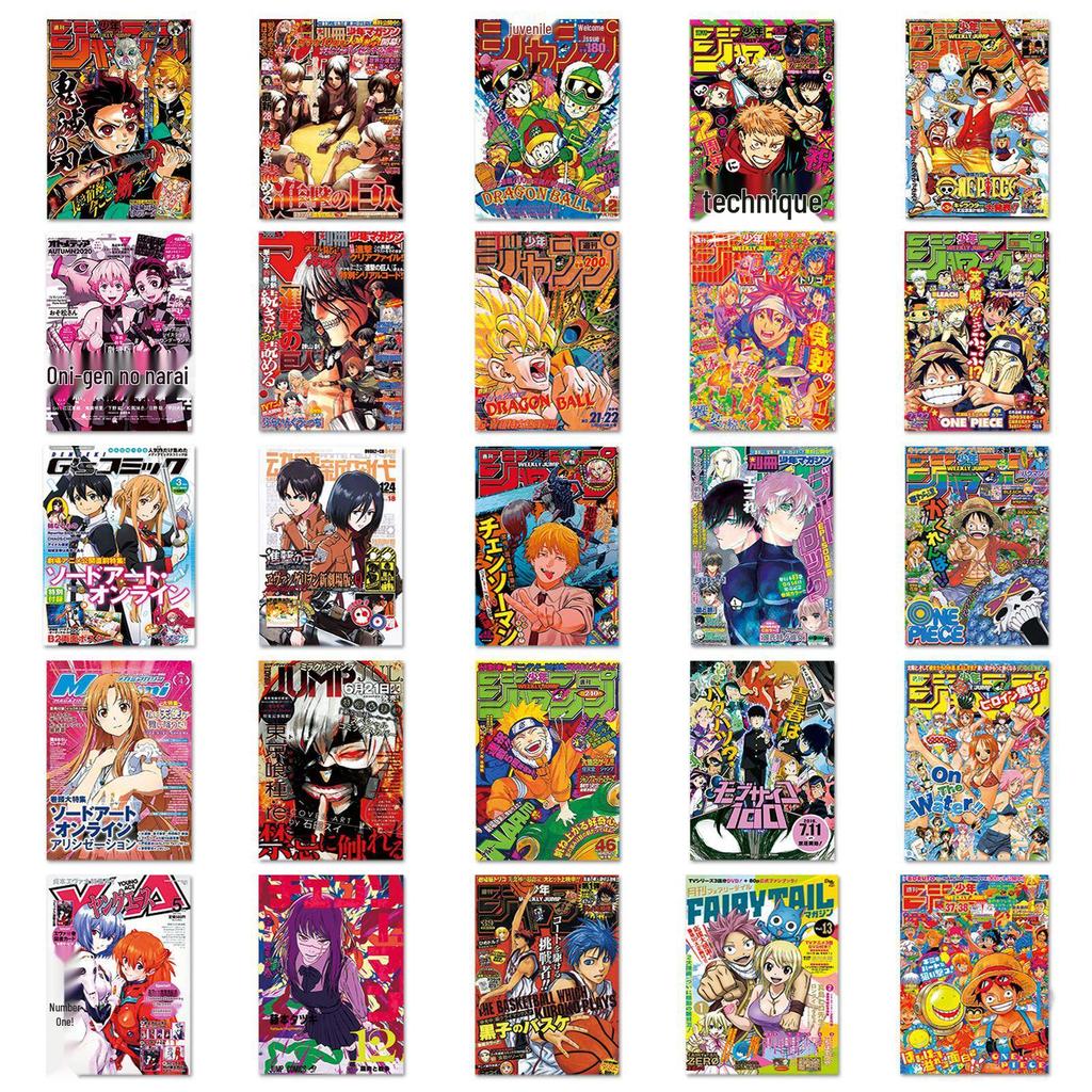 51 Retro Style Japanese Anime Poster Stickers Set: Creative Characters for DIY Stationery, Thermos Cups, Journals, and More.