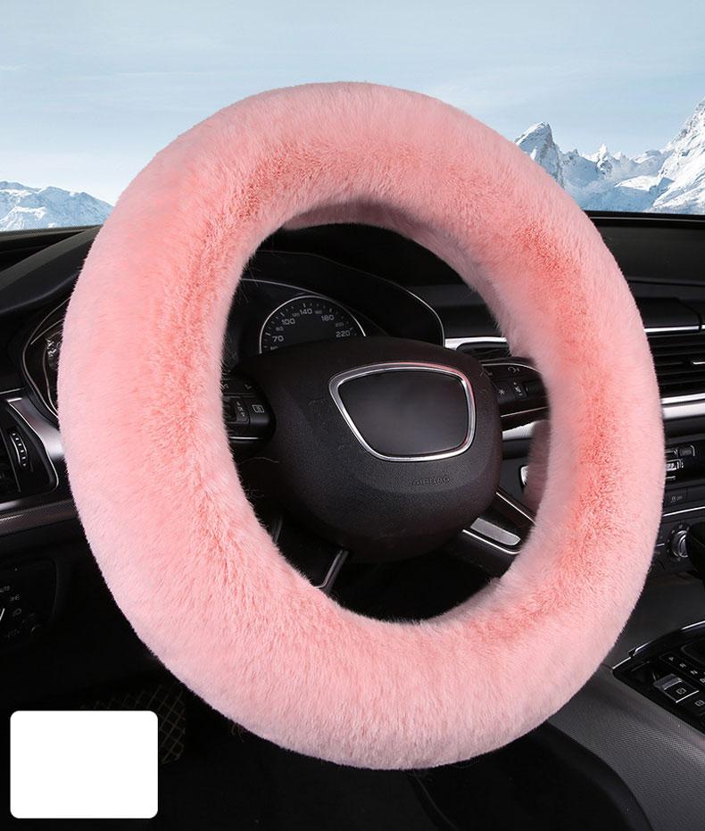 Langer Wolle flauschiger Lenkradbezug, Rutschfester 15-Zoll flauschiger Lenkradbezug mit Plüschgefühl, Umweltfreundlicher Lenkradbezug