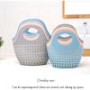 Plastic Bath Basket Hollow Laundry Basket Shopping Basket Jelly Beach Tote Bag  Women Shopping