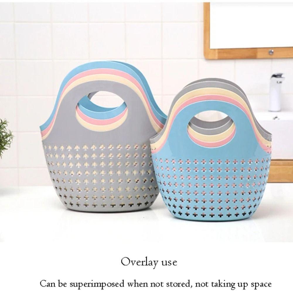 Mesh Shower Basket Plastic Wash Storage Basket Shopping Basket Laundry Basket  Bathroom