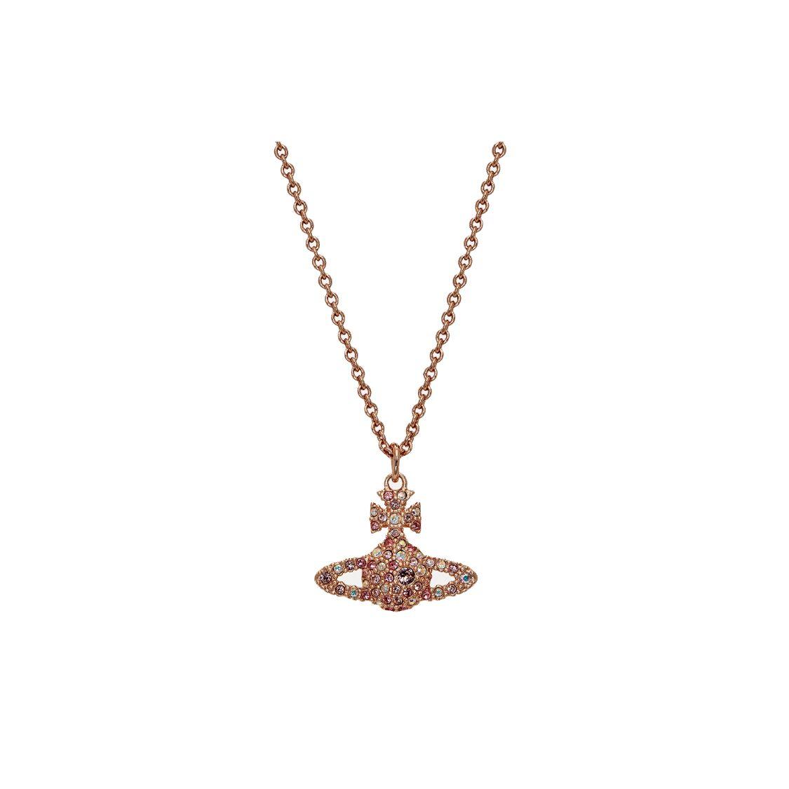Vivienne Westwood Grace Full Rhinestone Pendant Brass Necklace Women necklace 6302009202G253G253 Box