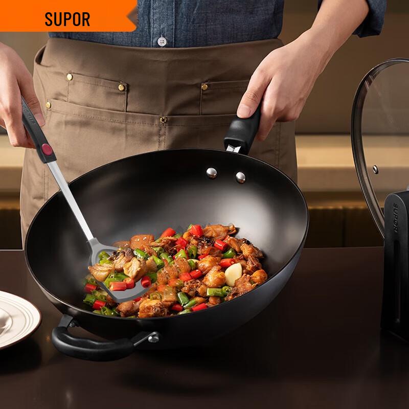 

Supor 32cm Cast Iron Wok with Spatula