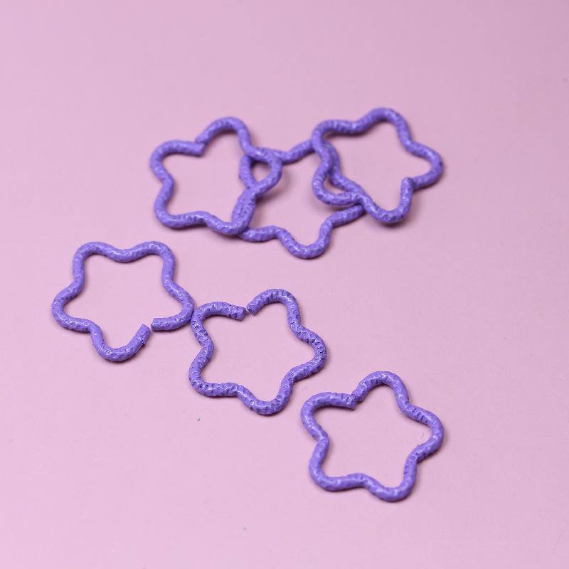 DIY Colorful Five-Pointed Star Embossed Open Jump Ring for Earring Making