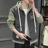 Men's Spring Hooded Denim Jacket - Trendy Youth Two-Piece Baseball Style Workwear