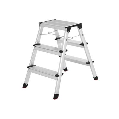 Alu Step Ladder, Household Ladder, Light Weight 3 Kg, Folding Multi-Purpose Steps On Both Sides 2 X 3 Stages