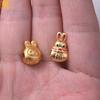 Copper-Plated Sand Gold Wealth Crab Dumpling Spacer with Lucky Rabbit Bead for DIY Jewelry Making