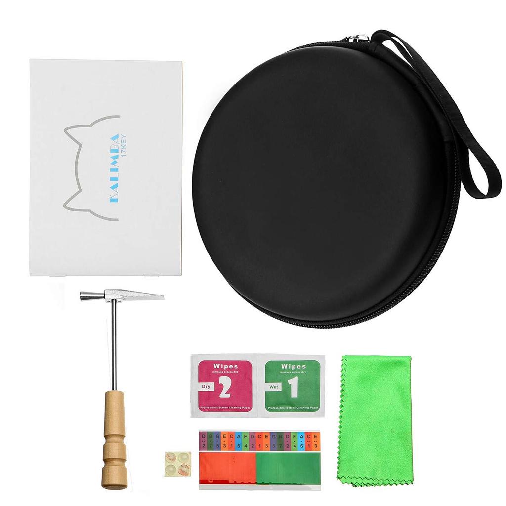 Kalimba, 17 Keys, Transparent Crystal, Thumb Piano, Acrylic Material, with Storage Case (Round Shape)