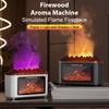 Simulated Fireplace Aroma Diffuser with 7-Color Flame Effects, Retro-Style Charcoal Design, Essential Oil Diffuser for Home Use