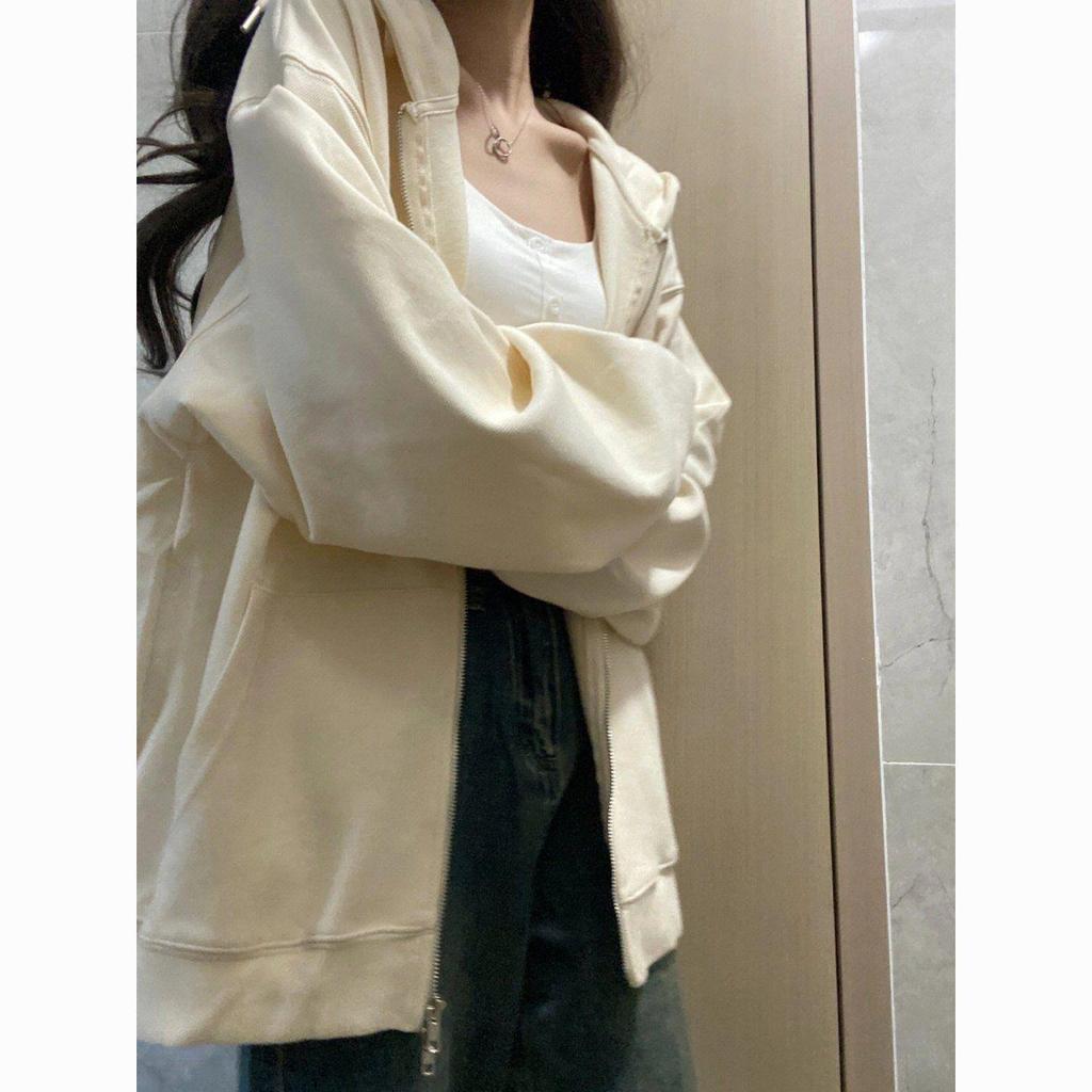 2023 Women's Oversized Hooded Cardigan Sweatshirt: Spring/Autumn & Winter-Ready Plush Velvet