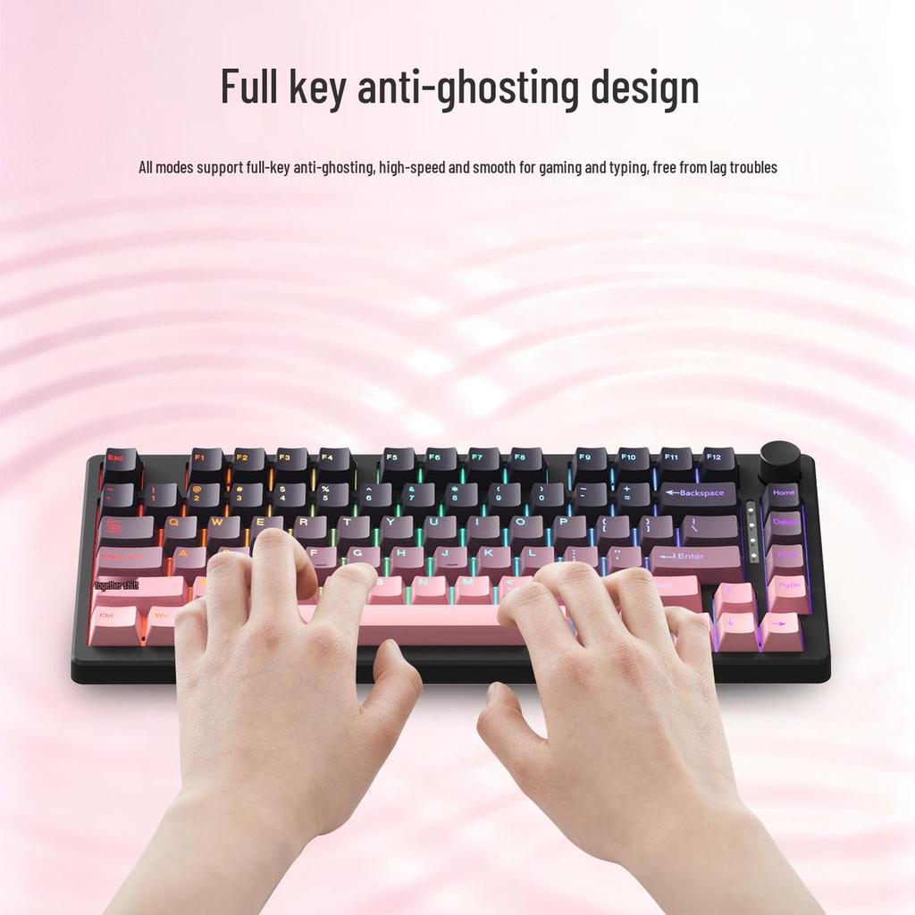 F75PRO Wireless 3-Mode RGB Hot-Swappable Mechanical Keyboard - 75% Layout for Gaming & Office