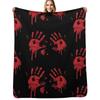 Bloody Handprints Throw Blanket Cozy Throw Blanket for Bed Sofa Chair
