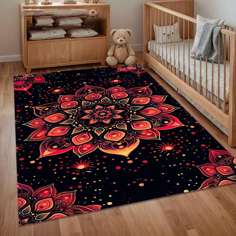 Mandala Bohemian Area Rug for Living Room Bedroom Boho Spiritual Yoga Meditation Home Decor Soft Non Slip Washable Floor Mat