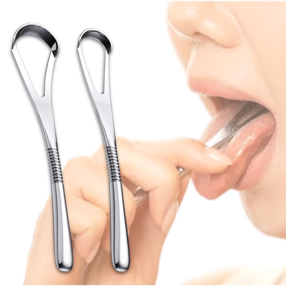 Ivankool Tongue Cleaner Wide Type Coating Removal Brush Polishing Bad Breath Care Zero Gag Reflex Vacuum Stainless Steel High Quality Made Korea 10000