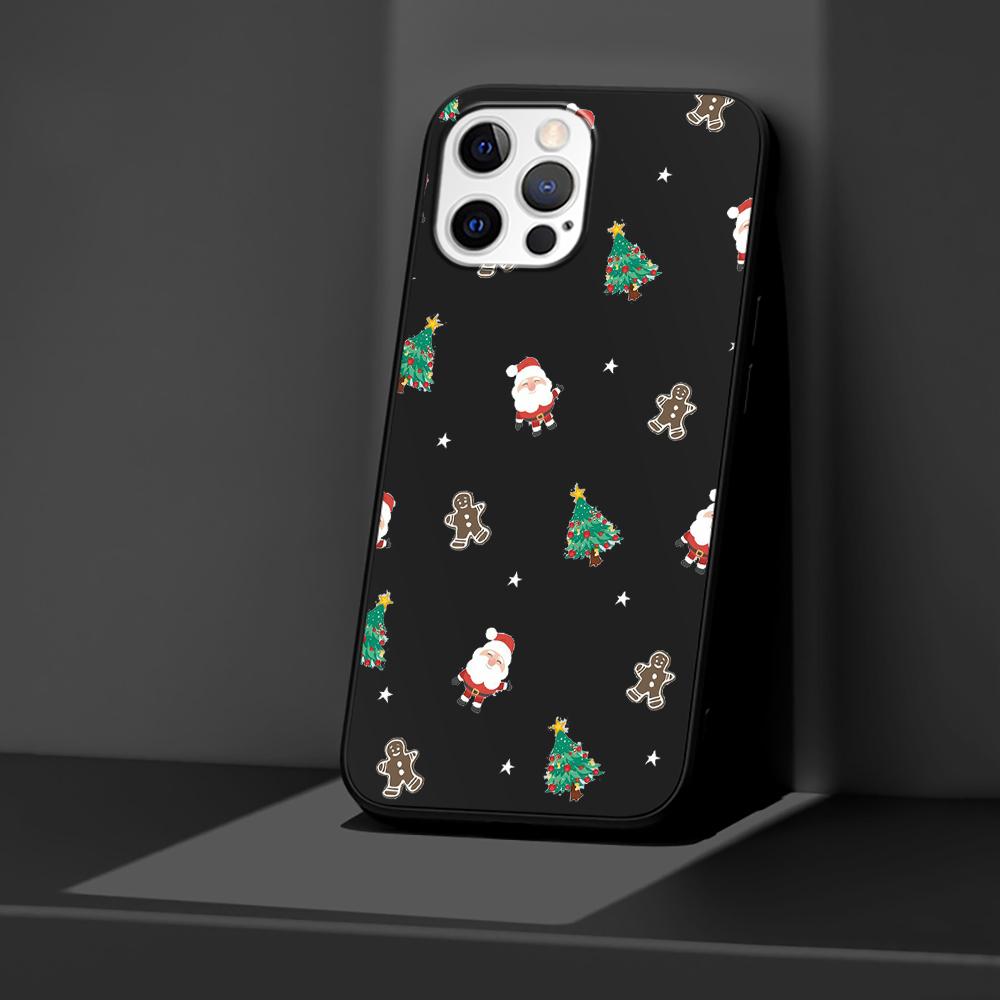 Phone Case for Apple iPhone 14 11 13 Pro Max 12 Mini XR 7 8 + SE 2020 XS 6 6s Plus 5 5s Christmas New Year Gifts Elk Snow Cover