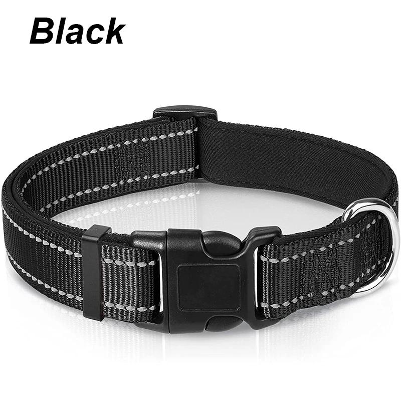 Reflective Dog Collar Sturdy Adjustable Pets Collar For Medium Large Dogs Soft Neoprene Padded Nylon for Medium Large Dogs