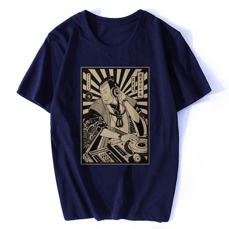 Dj Samurai Funny Black T-shirt Men T Shirt Fashion Cotton Shirts Summer O-neck Tshirt Cool Tees Tops Harajuku Fashion Streetwear