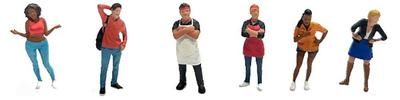 AMERICAN DIORAMA Scale Figures Hoodies Set of 6 1/64 (AD-64531MJ)