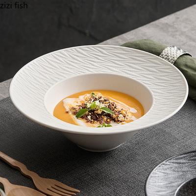 Keramikschüssel mit mattierter Textur, dicke Suppenschüssel, Dessertschüssel, Nudelschüsseln, Salatschüsseln, Molekulares Lebensmittel, Spezialgeschirr