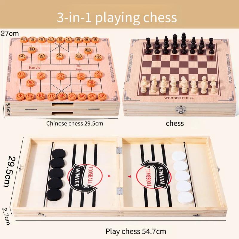 Wooden Pop Up Bouncing Chess Game Family Interactive Tabletop Hockey Parent Child Fun Board Game Kids Indoor Activity