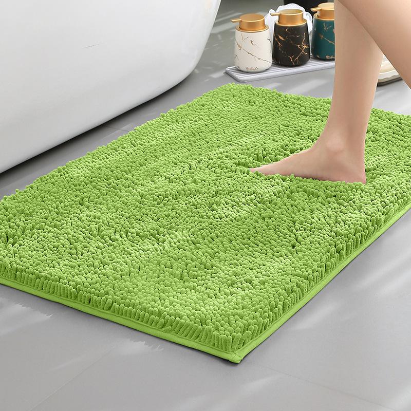 Chenier Thickened Solid Color Bathroom Floor Mat, Bathroom Non-Slip Foot Mat, Household Bathroom Door Absorbent Dirt-Resistant Carpet