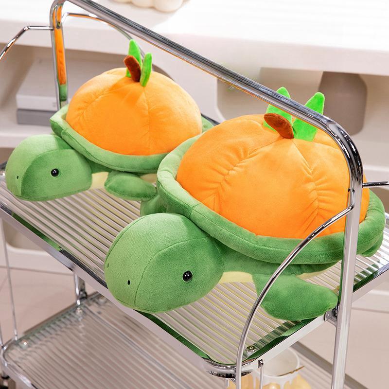 Lovely Pumpkin Turtle Plush Toy Stuffed Fruit Pumpkin Turtle Shellp Tortoise Plushie Dolls for Children Gift for Decora