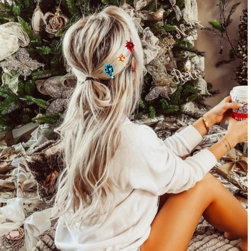 6pcs Women's Christmas hairpin, Christmas accessories, alloy material, Christmas bow hairpin, holiday hairpin,Christmas costume