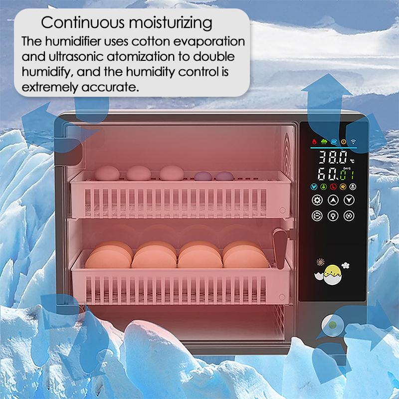 24 Egg Full Automatic Turning Incubator Touch Temperature Control Hatching Machine Chicken Duck Quail Bird Brooder for Household