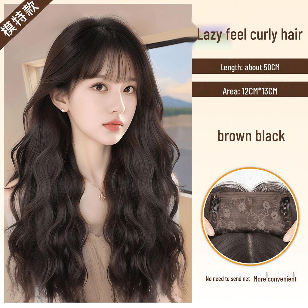 Upgraded Large Scalp Wig: Natural, Traceless Water Wave, Free Parting, No Hairnet Needed