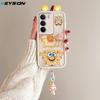KEYSION Cute Ear 3D Cartoon Case for Realme C71 with Bracelet Soft Silicone Shockproof Phone Back Cover for OPPO Realme C71