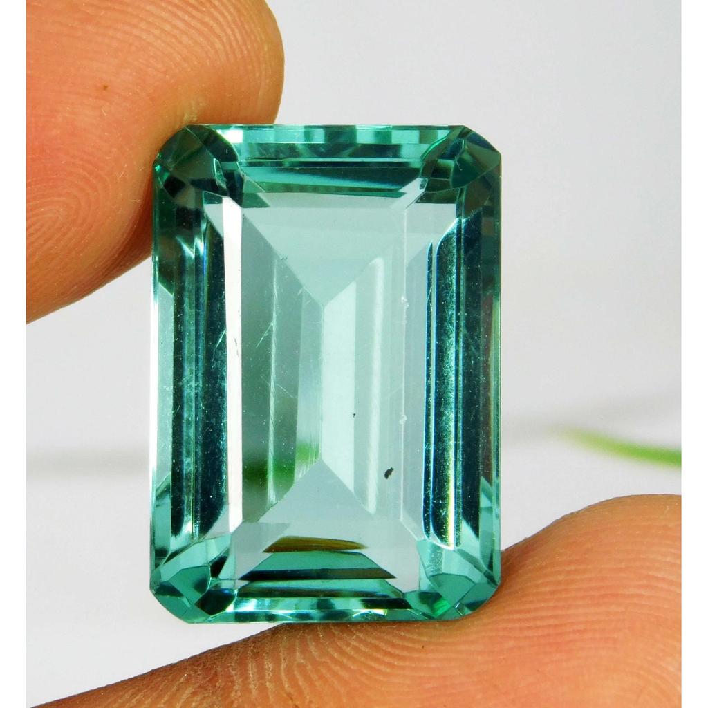 CERTIFIED 27 Ct Natural Santa Maria Blue Aquamarine Emerald Cut Nice Gemstone