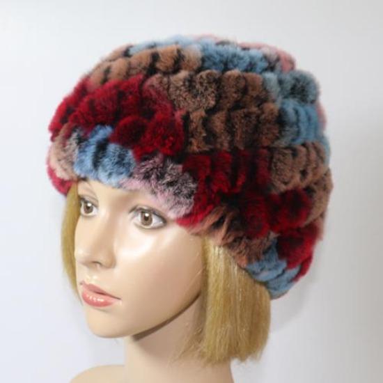 Hot Sale Russian Lady Natural Real Rex Rabbit Fur Hats Women Knitted Outdoor Rex Rabbit Fur Hat New Warm Real Fur Caps