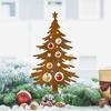 1Pc Iron Christmas Tree Garden Decoration Stake, Outdoor Decoration, with Star and Decorative Design, Suitable for Patio, Lawn, Porch or Fen