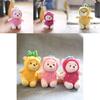 Adorable Pineapple Bear Plush Keychain Cute Short Plush Toy Bag Charm 13cm