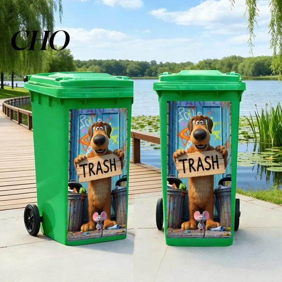 Garbage Labels Trash Can Stickers Self-Adhesive Waterproof Outdoor Bin Apply Decals Simulation Animal Plant Themes Weather-Resistant