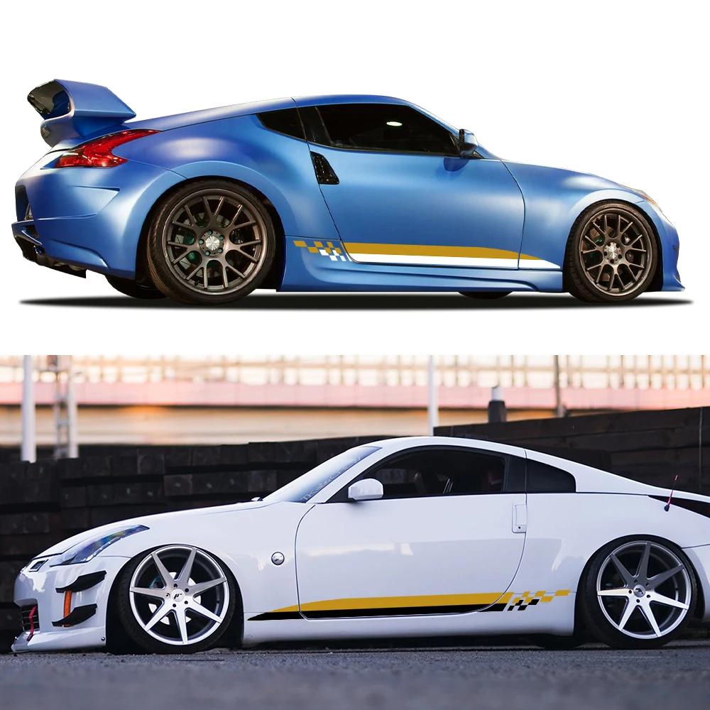 2Pcs Car Side Door Sticker Customized Vinyl Decals Decor For Nissan Z-Cars 350Z 370Z Fairlady Z33 Z34 Racing Sport Accessories