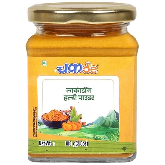 Chukde - Lakadong gurkmejapulver - Kurkuminpulver i glasburk - Gurkmejapulver från Meghalayas kullar - Kryddor i pulverform - 100 g