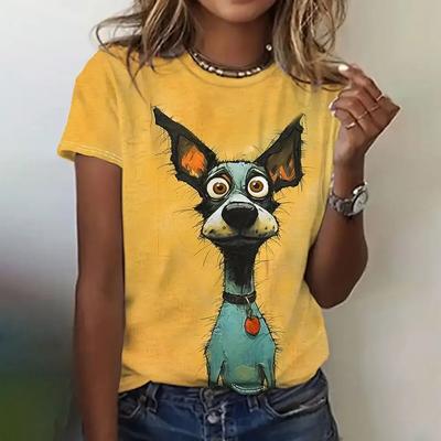 Summer Women's T Shirt Funny Animal 3d Print Oversized Clothing Fashion Crew Neck Casual Short Sleeve Pullover Female T-Shirts