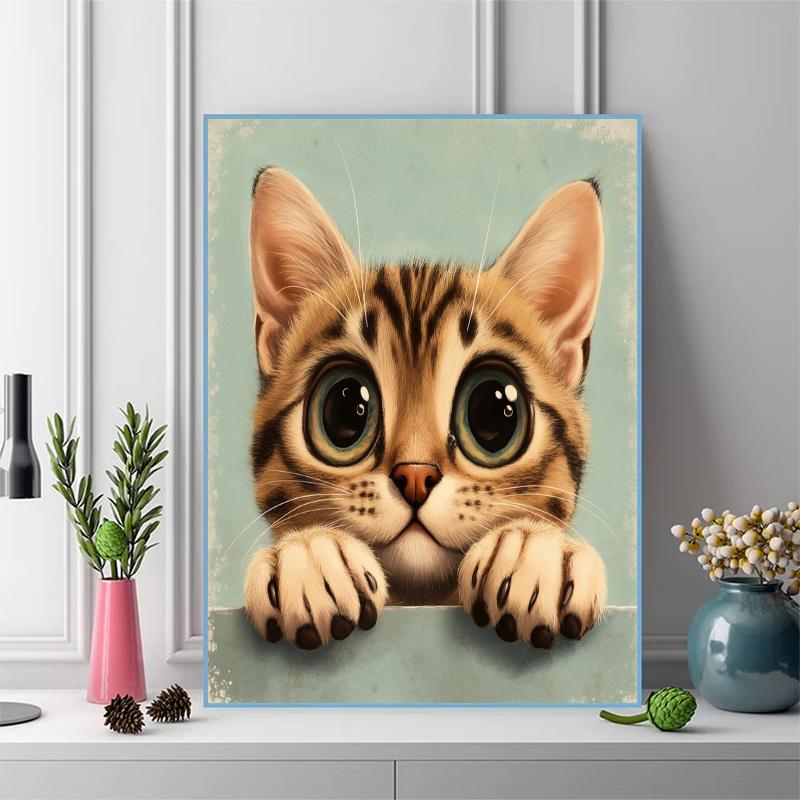 Cartoon Bengal cat Pattern 3pcs 100% Round Full Drill 5D DIY Diamond Painting Embroidery Cross Stitch Rhinestone Décor