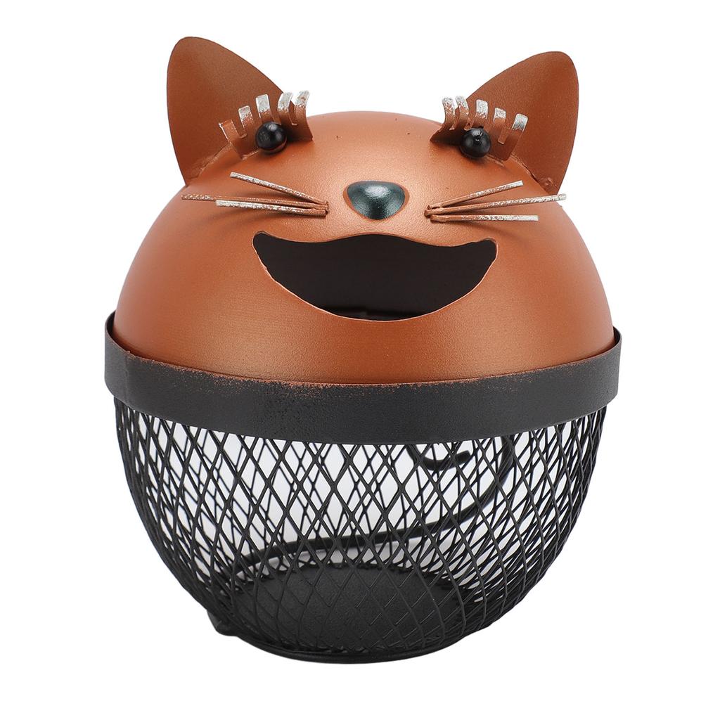 Metal Cat Piggy Bank Innovative Cute Cartoon Fun Cat Shaped Metal Money Box for Kids Present Home