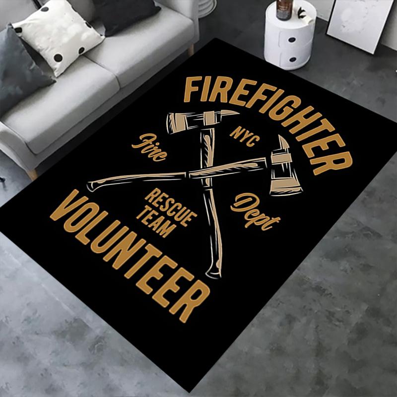 Firefighter Chair Mat: NYC Fire Dept Rescue Team Volunteer Gift - Home Decor, Office Carpet for Living Room, Bedroom, Various Rooms0109045A