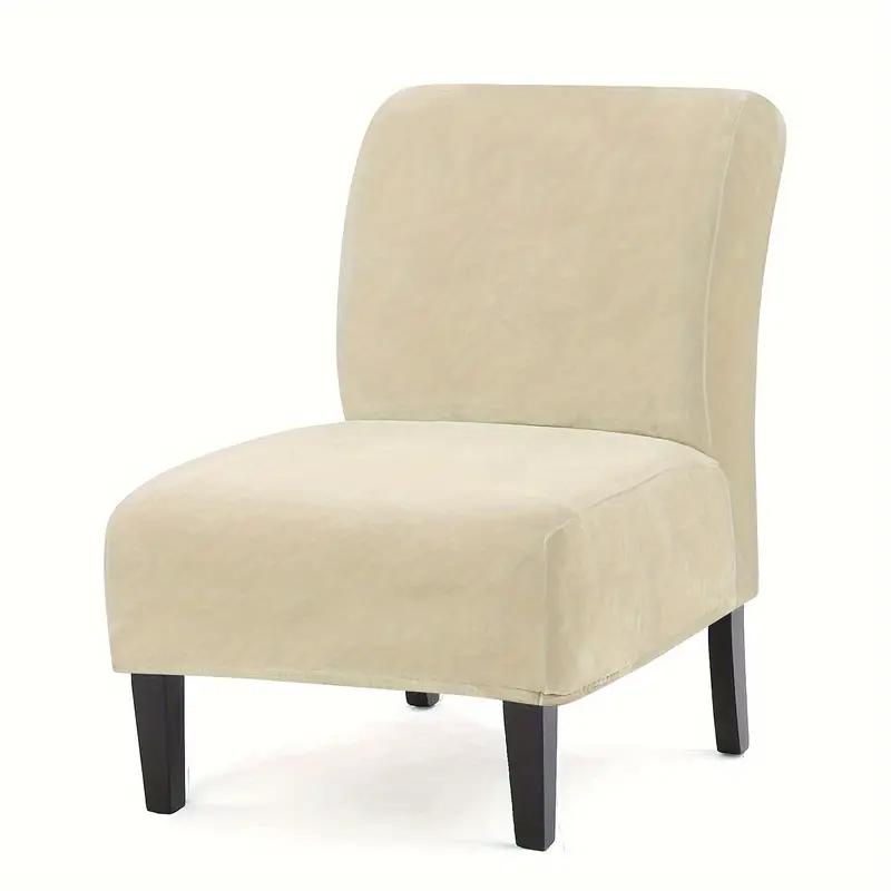 Solid Color Velvet Armless Chair Cover Stretch Dust-Proof Accent Chair Cover Single Sofa Slipcover For Bar Counter El Decor