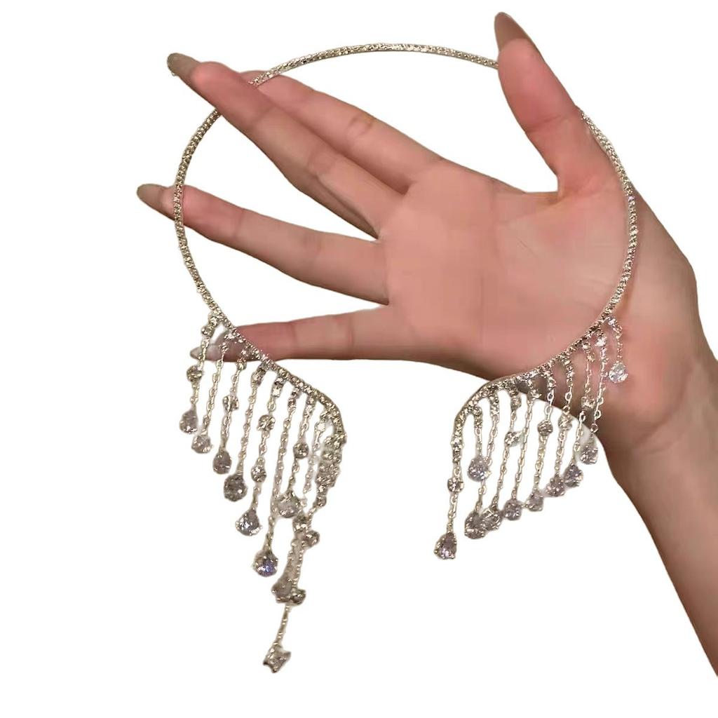 Thousand Gold Feeling Water Drop Fringe Necklace Fashion Heavy Industry Exquisite Elegance Temperament Advanced Sense Design Sense Creative