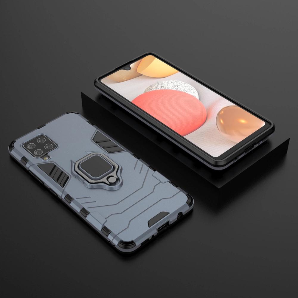 Ring Armor Armored Hybrid Case Cover + Magnetic Holder Samsung Galaxy A42 5G Blue