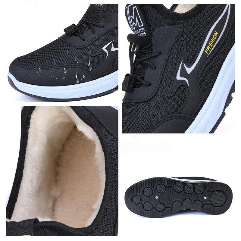 Herren Winter Gefütterte Warme Baumwollschuhe Weiche Sohle Bequem Mittelalterlich Ältere Papa Freizeitschuhe Outdoor Wandern Kalte Winterschuhe